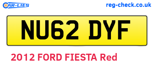 NU62DYF are the vehicle registration plates.