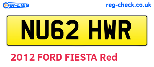 NU62HWR are the vehicle registration plates.