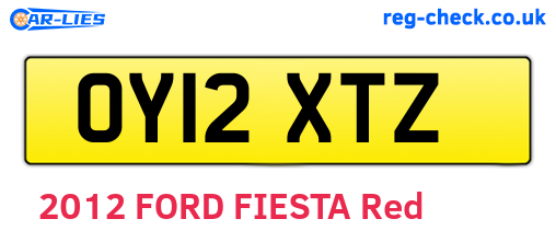 OY12XTZ are the vehicle registration plates.