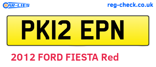 PK12EPN are the vehicle registration plates.