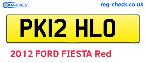 PK12HLO are the vehicle registration plates.