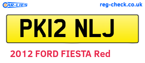 PK12NLJ are the vehicle registration plates.