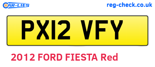 PX12VFY are the vehicle registration plates.