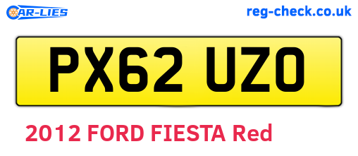 PX62UZO are the vehicle registration plates.