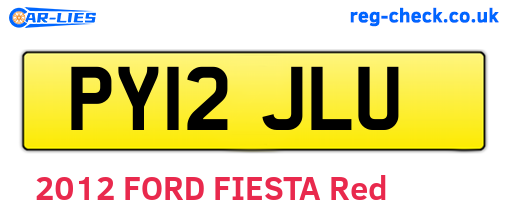 PY12JLU are the vehicle registration plates.