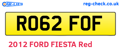 RO62FOF are the vehicle registration plates.