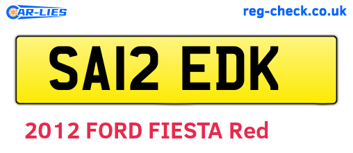 SA12EDK are the vehicle registration plates.