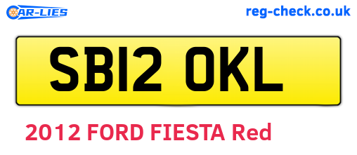 SB12OKL are the vehicle registration plates.