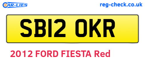 SB12OKR are the vehicle registration plates.