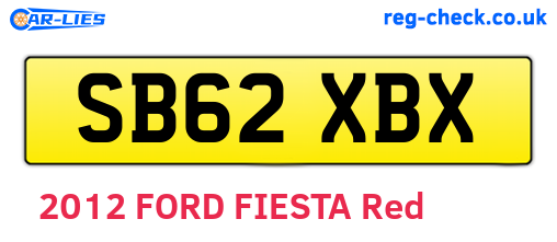 SB62XBX are the vehicle registration plates.