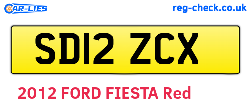 SD12ZCX are the vehicle registration plates.