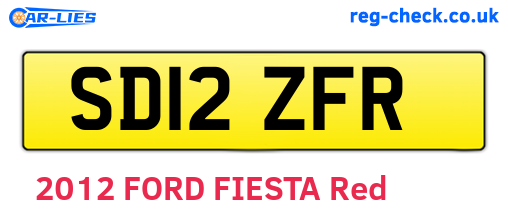 SD12ZFR are the vehicle registration plates.