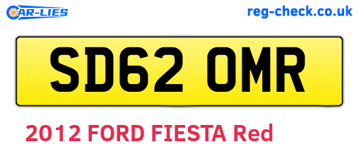 SD62OMR are the vehicle registration plates.