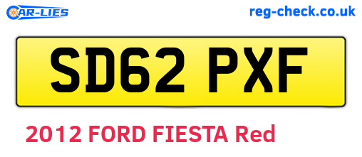 SD62PXF are the vehicle registration plates.