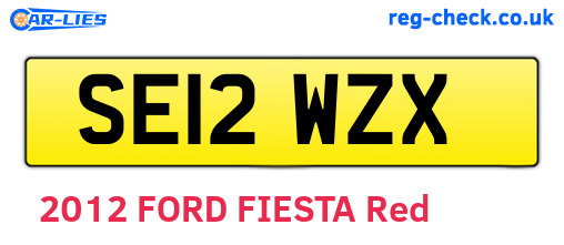 SE12WZX are the vehicle registration plates.