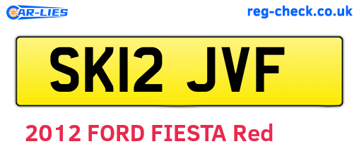 SK12JVF are the vehicle registration plates.