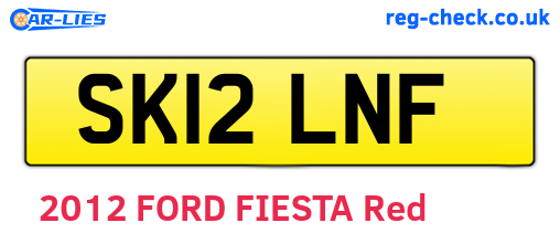 SK12LNF are the vehicle registration plates.