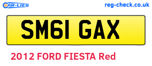 SM61GAX are the vehicle registration plates.