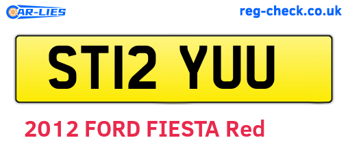 ST12YUU are the vehicle registration plates.