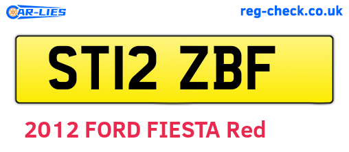 ST12ZBF are the vehicle registration plates.