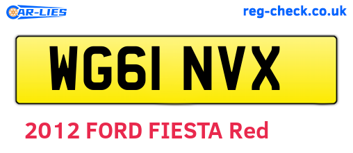 WG61NVX are the vehicle registration plates.