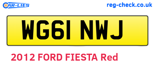 WG61NWJ are the vehicle registration plates.