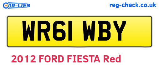 WR61WBY are the vehicle registration plates.