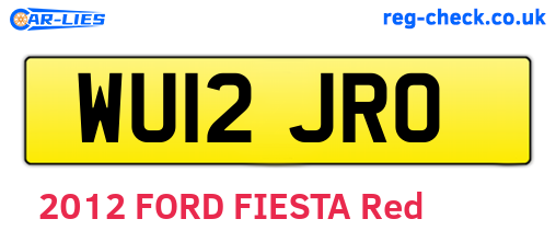 WU12JRO are the vehicle registration plates.