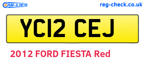 YC12CEJ are the vehicle registration plates.