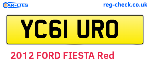 YC61URO are the vehicle registration plates.