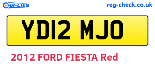 YD12MJO are the vehicle registration plates.