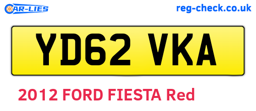YD62VKA are the vehicle registration plates.