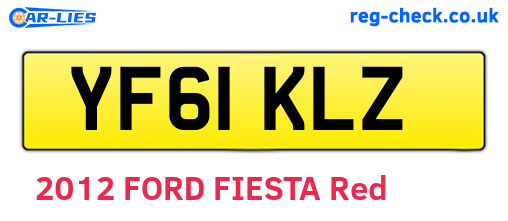 YF61KLZ are the vehicle registration plates.