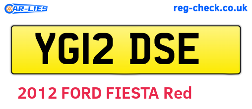 YG12DSE are the vehicle registration plates.
