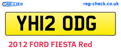 YH12ODG are the vehicle registration plates.