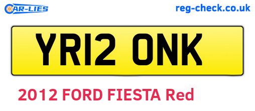 YR12ONK are the vehicle registration plates.