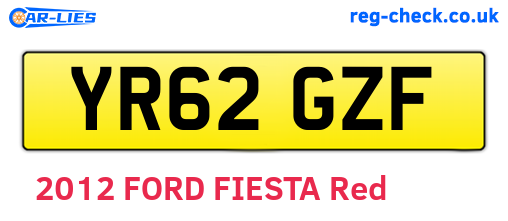 YR62GZF are the vehicle registration plates.