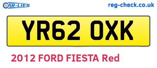 YR62OXK are the vehicle registration plates.