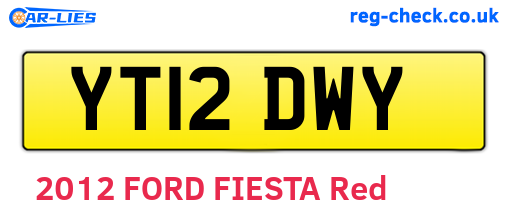 YT12DWY are the vehicle registration plates.