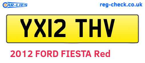YX12THV are the vehicle registration plates.