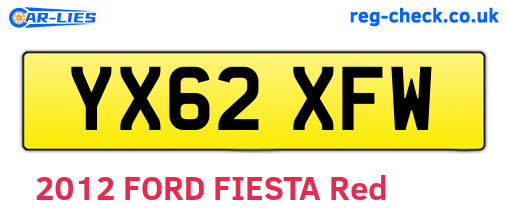 YX62XFW are the vehicle registration plates.