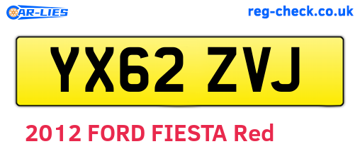 YX62ZVJ are the vehicle registration plates.
