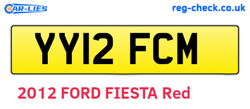 YY12FCM are the vehicle registration plates.