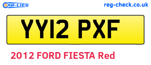 YY12PXF are the vehicle registration plates.