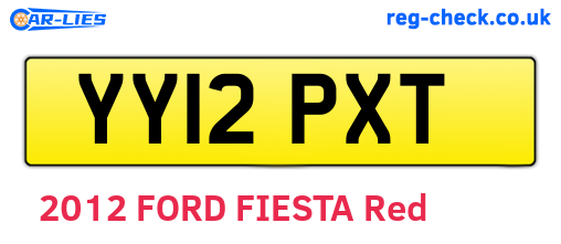 YY12PXT are the vehicle registration plates.