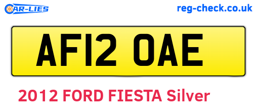 AF12OAE are the vehicle registration plates.