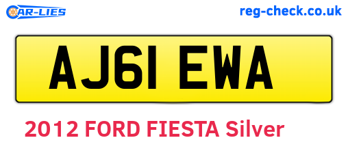 AJ61EWA are the vehicle registration plates.