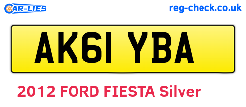 AK61YBA are the vehicle registration plates.