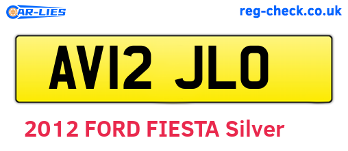 AV12JLO are the vehicle registration plates.
