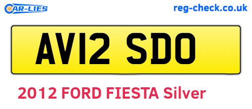 AV12SDO are the vehicle registration plates.